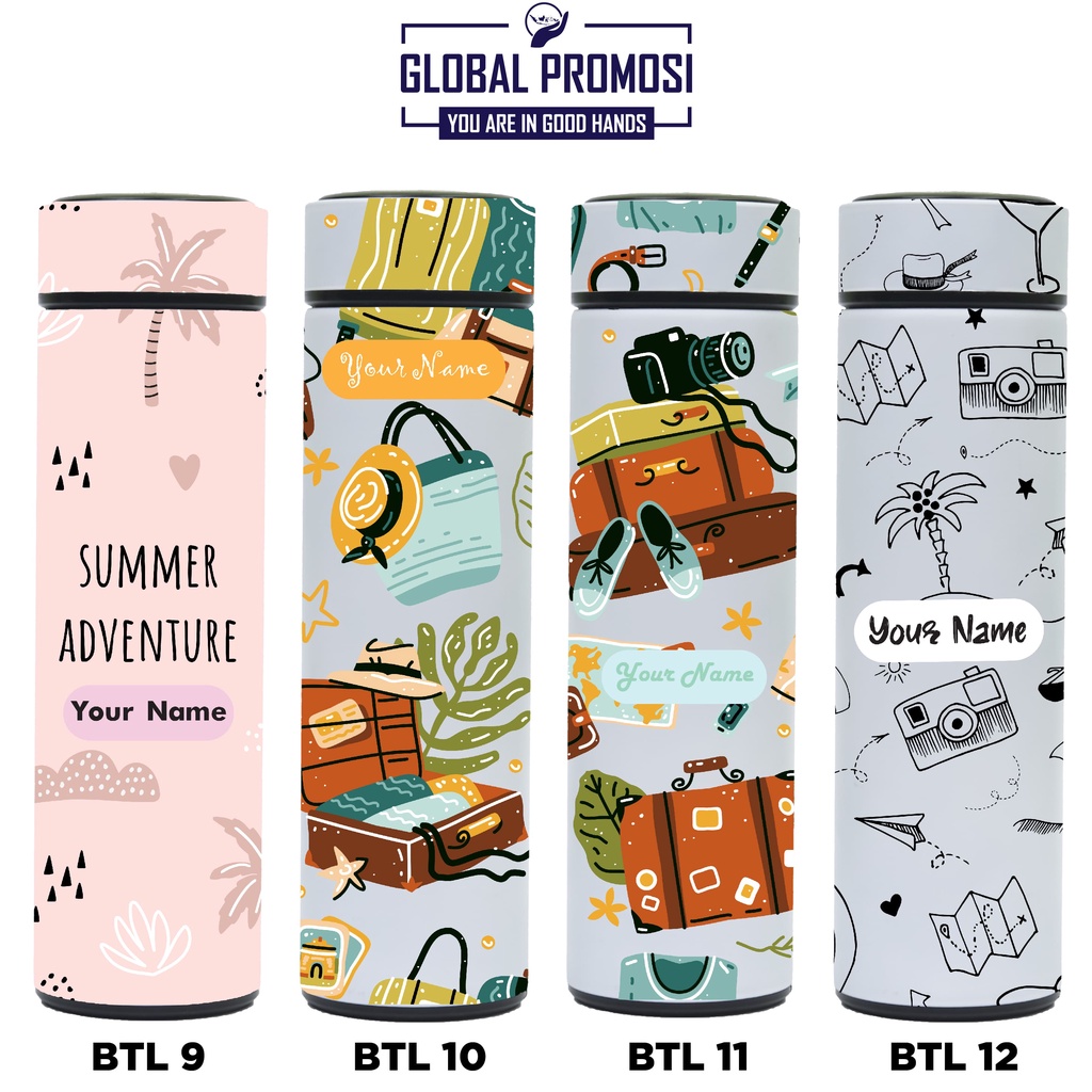 Souvenir Botol Minum Tumbler Print UV Motif Adventure/Petualagan Untuk Gift Personal / Corporate