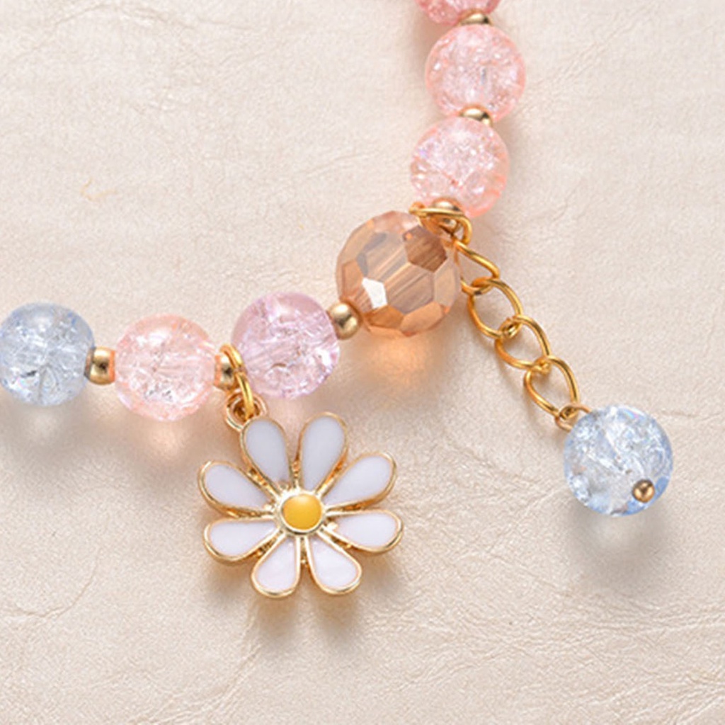 Hu Hu Hu Hu Hu Alat Bantu Pasang Kacamata♡ Gelang Bangle Hias Manik-Manik Kaca Bunga Marguerite Untuk Wanita