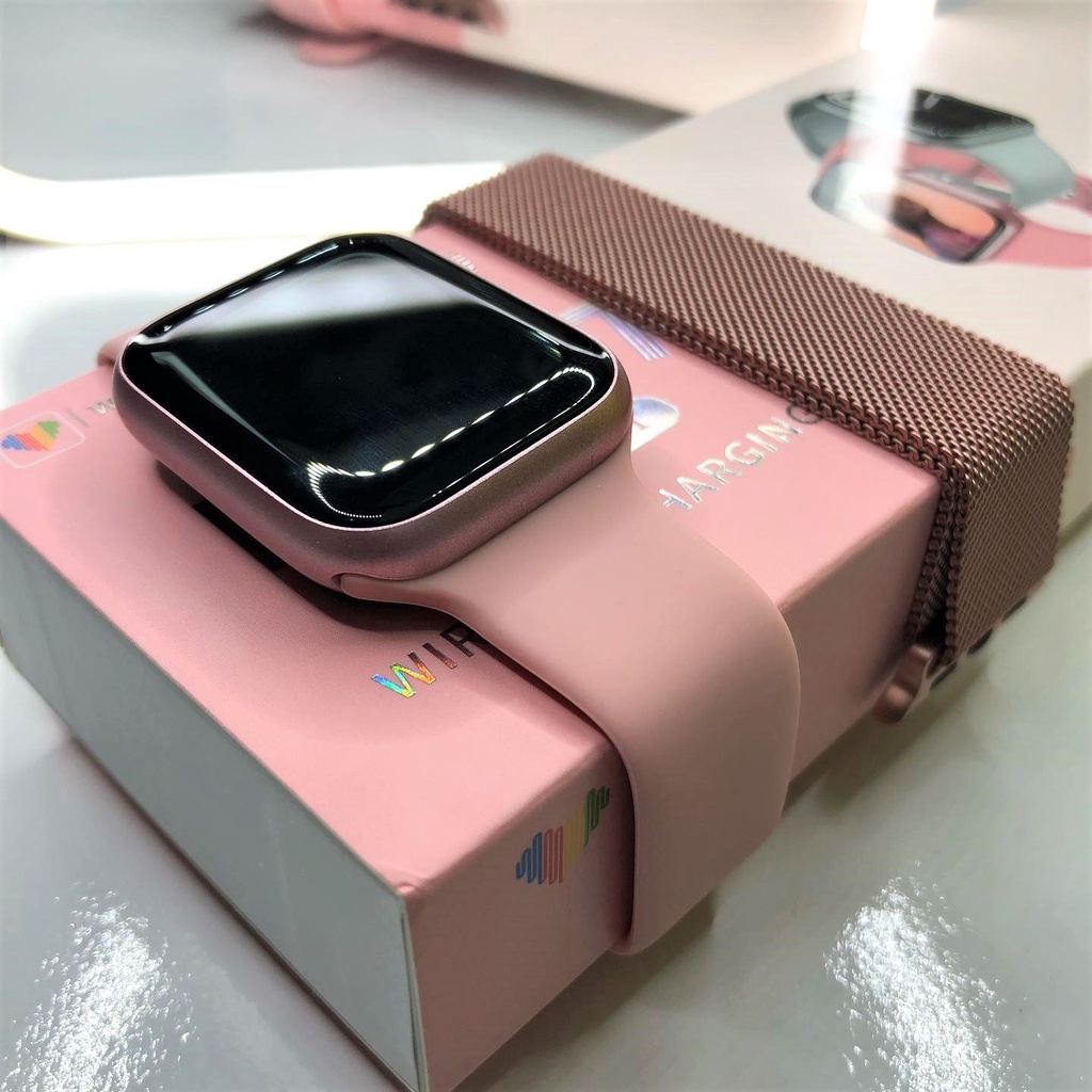 GARANSI❤️IWO ORI HW9UltraMini WANITA SMARTWATCH KECIL WIRELESS CHARGER IOS&amp;ANDROID BISA TELEPON/NOTIF WA/TAHAN AIR/TAIL BISA GANTI/CUSTOMER FOTO WALLPAPER