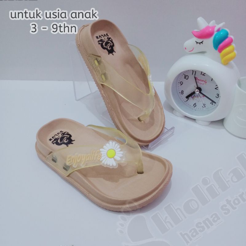 SANDAL JEPIT ANAK PEREMPUAN 30-35 BUNGA MATAHARI DULUX 336c