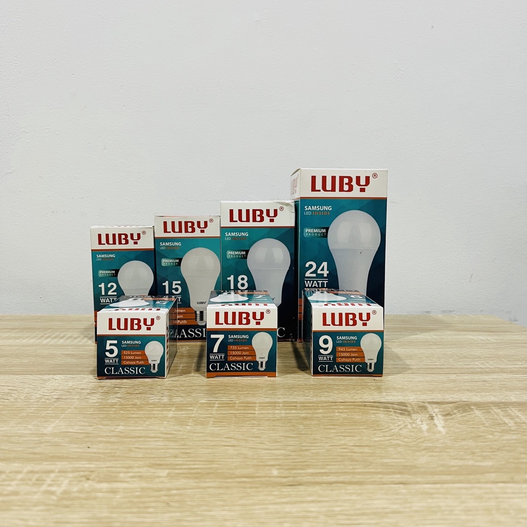 Lampu LED LUBY Classic 12 Watt Bohlam Bulb 12W W cahaya putih Cool Daylight CDL 6500K E27