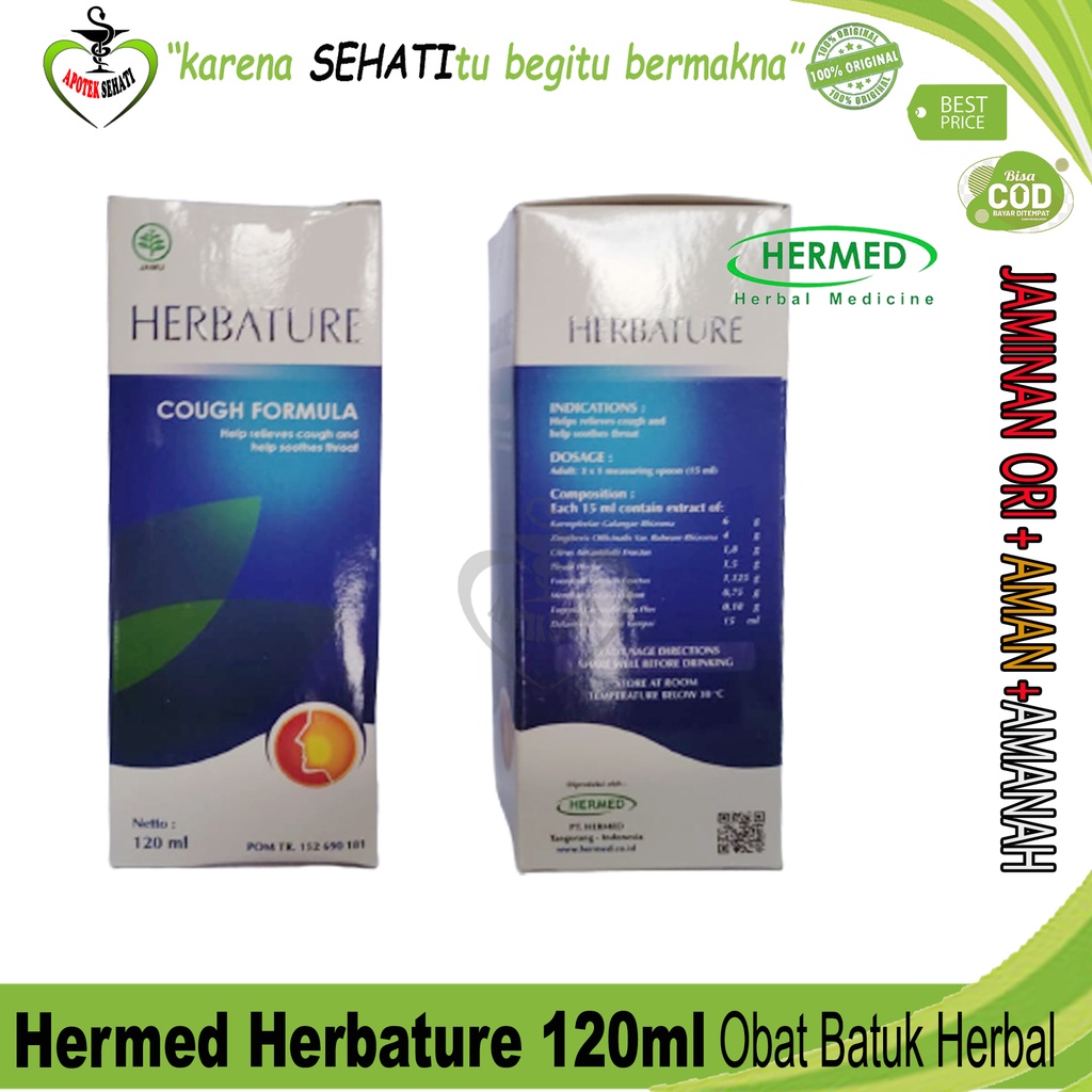 Hermed Herbature Cough Formula Obat Batuk Herbal 120ml BPOM