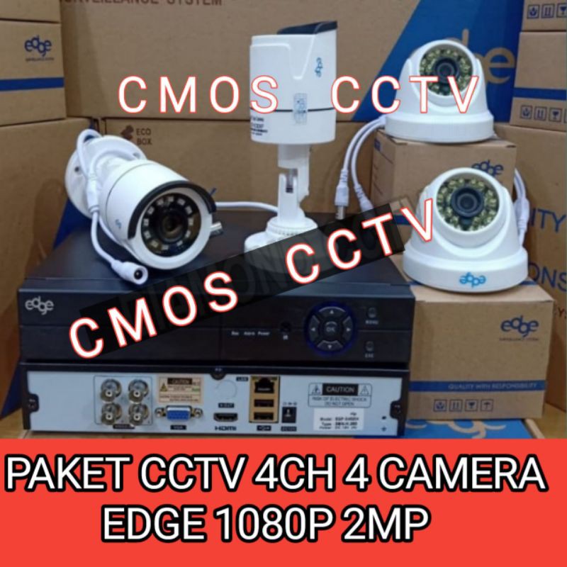 PAKET CCTV EDGE 4 CH 4 CAMERA FULL HD 1080P KOMPLIT+HDD 320GB