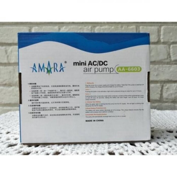 Amara AA 6603 Aerator Mini AC DC Pompa Udara Aquarium Air Pump AA6603