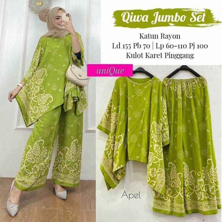 JUMBO / Setelan Wanita Waka Qiwa Jumbo Set By Batik AW Size Jumbo Busui Rayon Tebal - Set Wanita / Setelan Jumbo