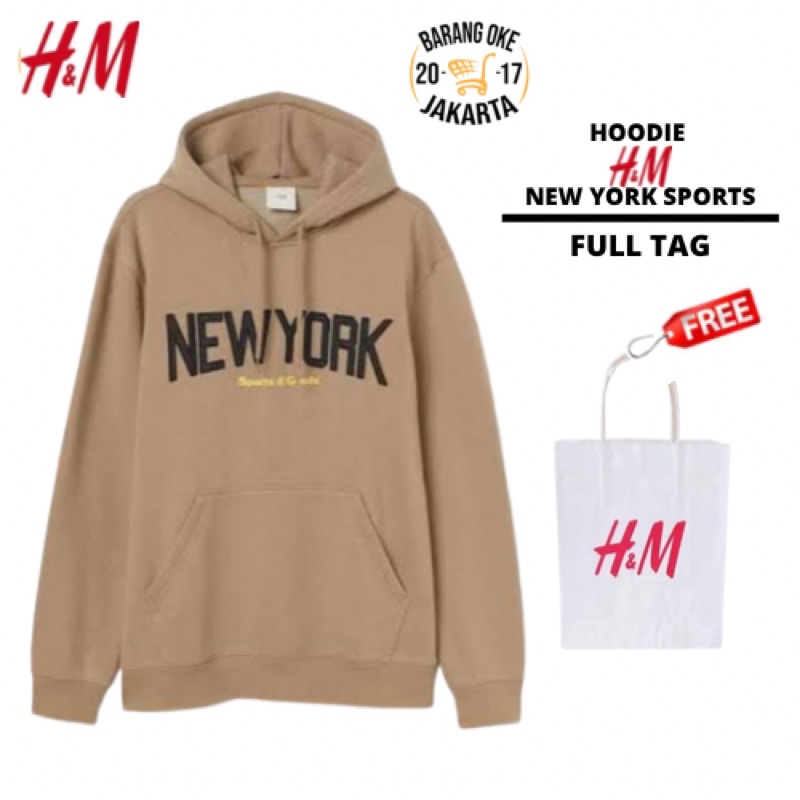 COD (6.6) Hoodie HnM New York Bordir Coklat Sweater Free Paperbag