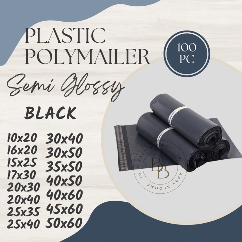 PLASTIK POLYMAILER ISI 10PC WARNA HITAM / PLASTIK PACKING / PLASTIK POLYMAILER PREMIUM / POLYMAILER 