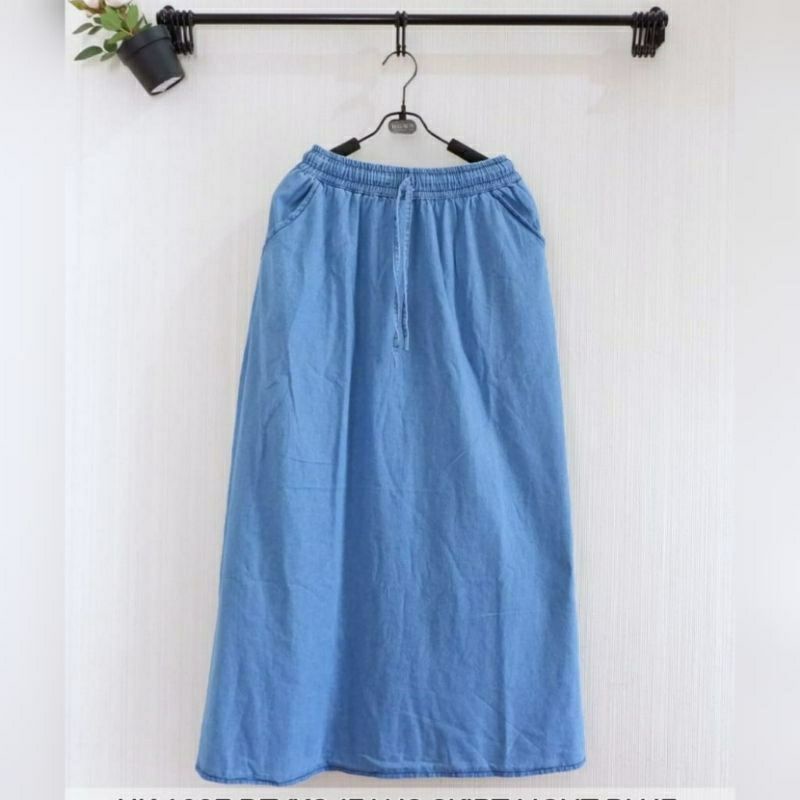 Rok Jeans Jumbo Polosan Tali aktif // Rok Jeans Polosan Jumbo Tali aktif Murah