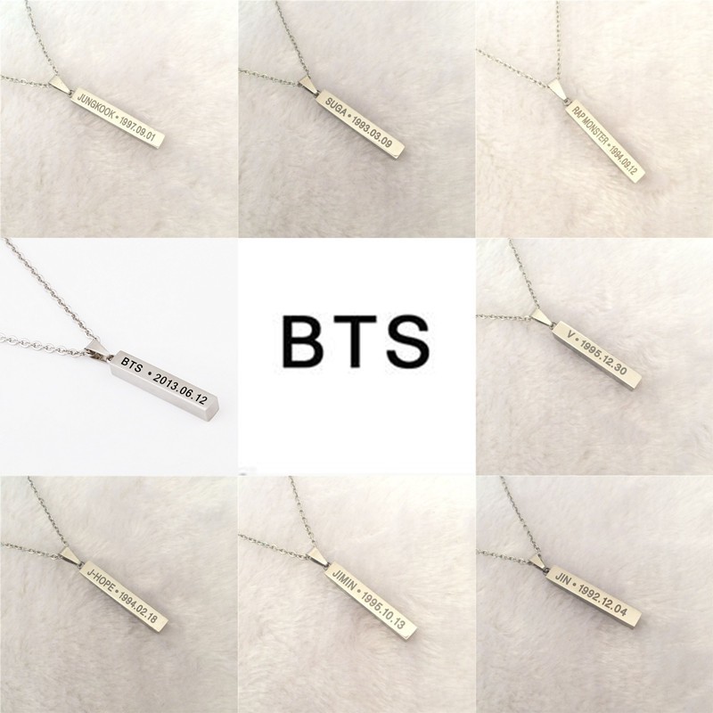 [COD] Kalung BTS Rantai Liontin Batang Tulisan BTS  Fashion Korea KPOP