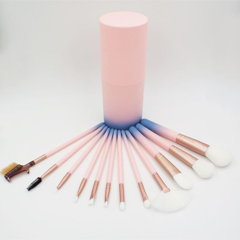 Brush Kuas Make Up Set Tube 12in1 Plus Tabung Penyimpanan Serbaguna / Brush Kosmetik isi 12pcs Multifungsi