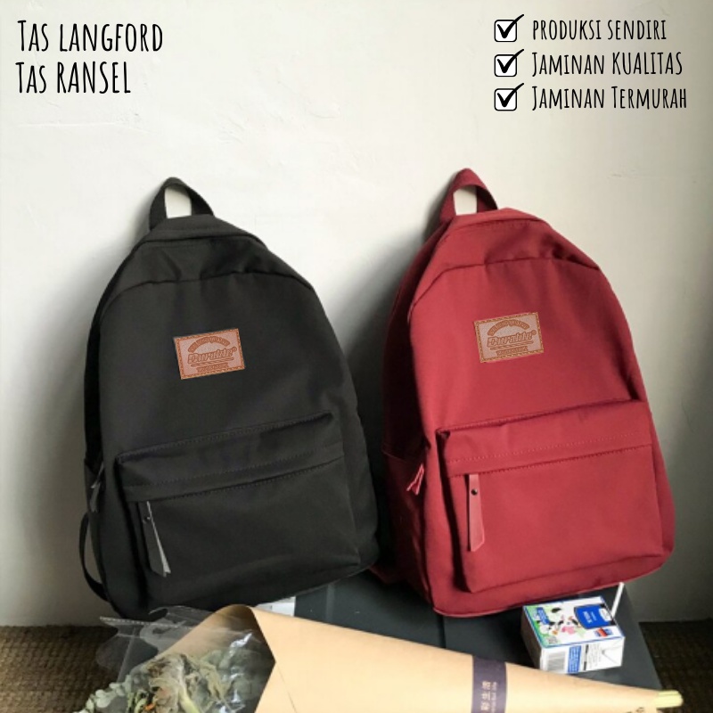 Tas Ransel Pria - Tas Sekolah Kuliah Kerja Remaja Dewasa Model Fashion Korea Stylish Backpack Punggung Bahu Kualitas Premium Import Lokal Original Terbaru Murah Kekinian Besar Bagus Lucu Unisec Perempuan Wanita Cewek Cowok