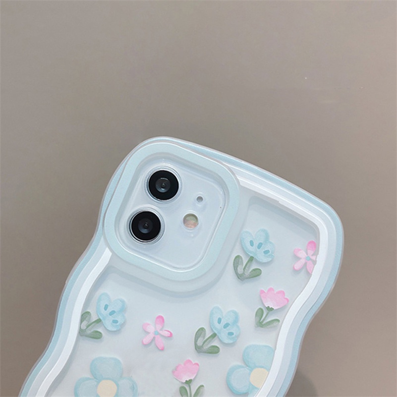 Soft Case Silikon TPU Transparan Motif Bunga Untuk iPhone 13 12 11 Pro Max X Xr Xs Max SE 8 7 6 6s Plus