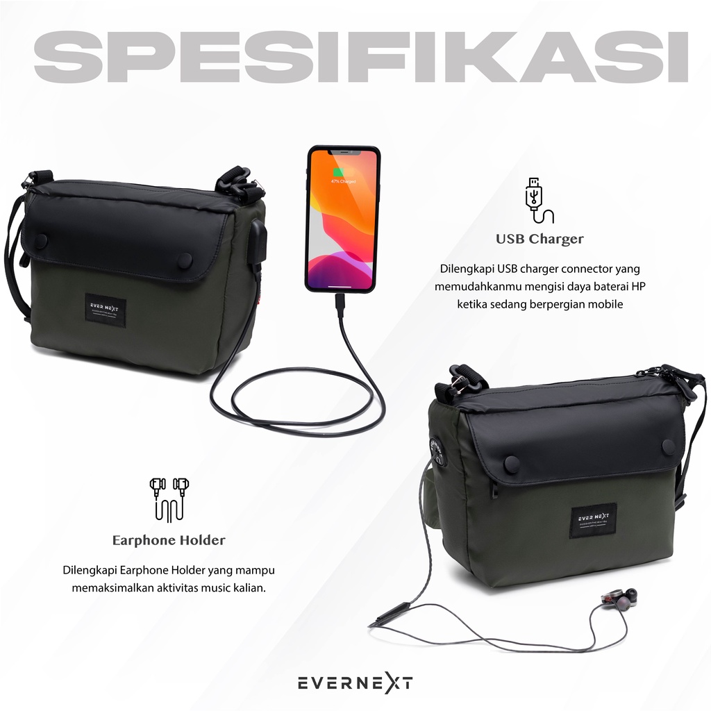 Tas Selempang Pria Waterproof Waist Bag Hezel Pria Anti Air Anti Sobek Orion Murah