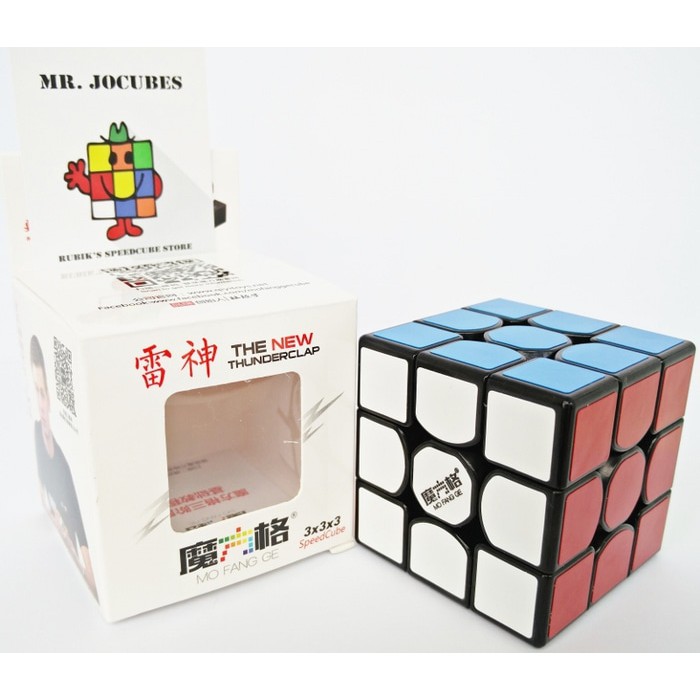 Rubik 3X3 Qiyi New Thunderclap V2 Black - 6D9976 - Original Asli