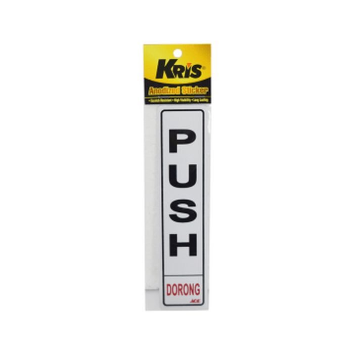 KRIS STIKER PUSH STICKER SIGN LABEL ANODIZED