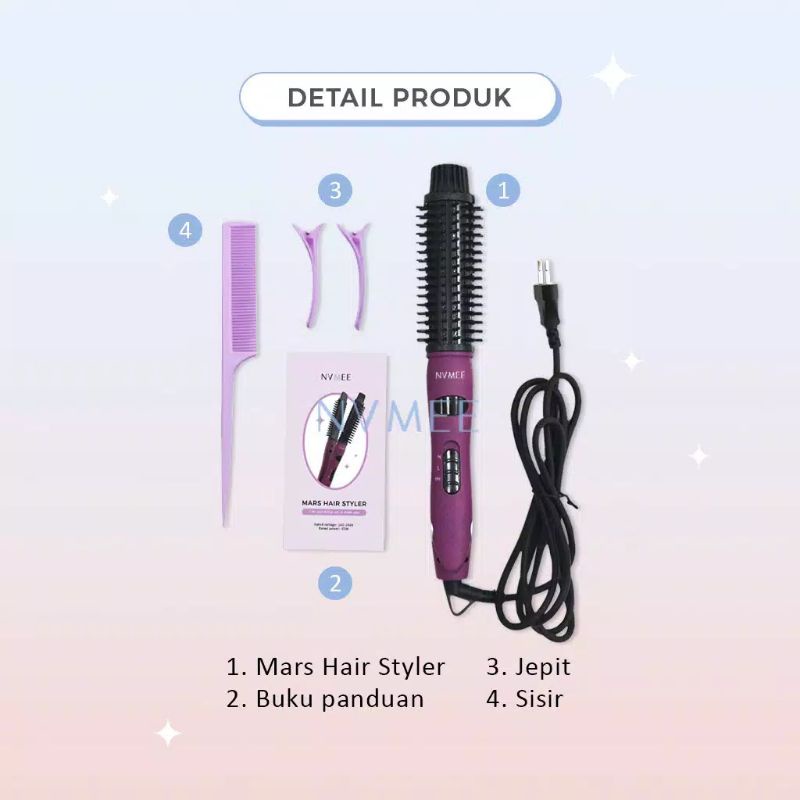 NVMEE - Catokan Sisir 4in1 Keriting Lurus Blow Mars Hair Styler Praktis