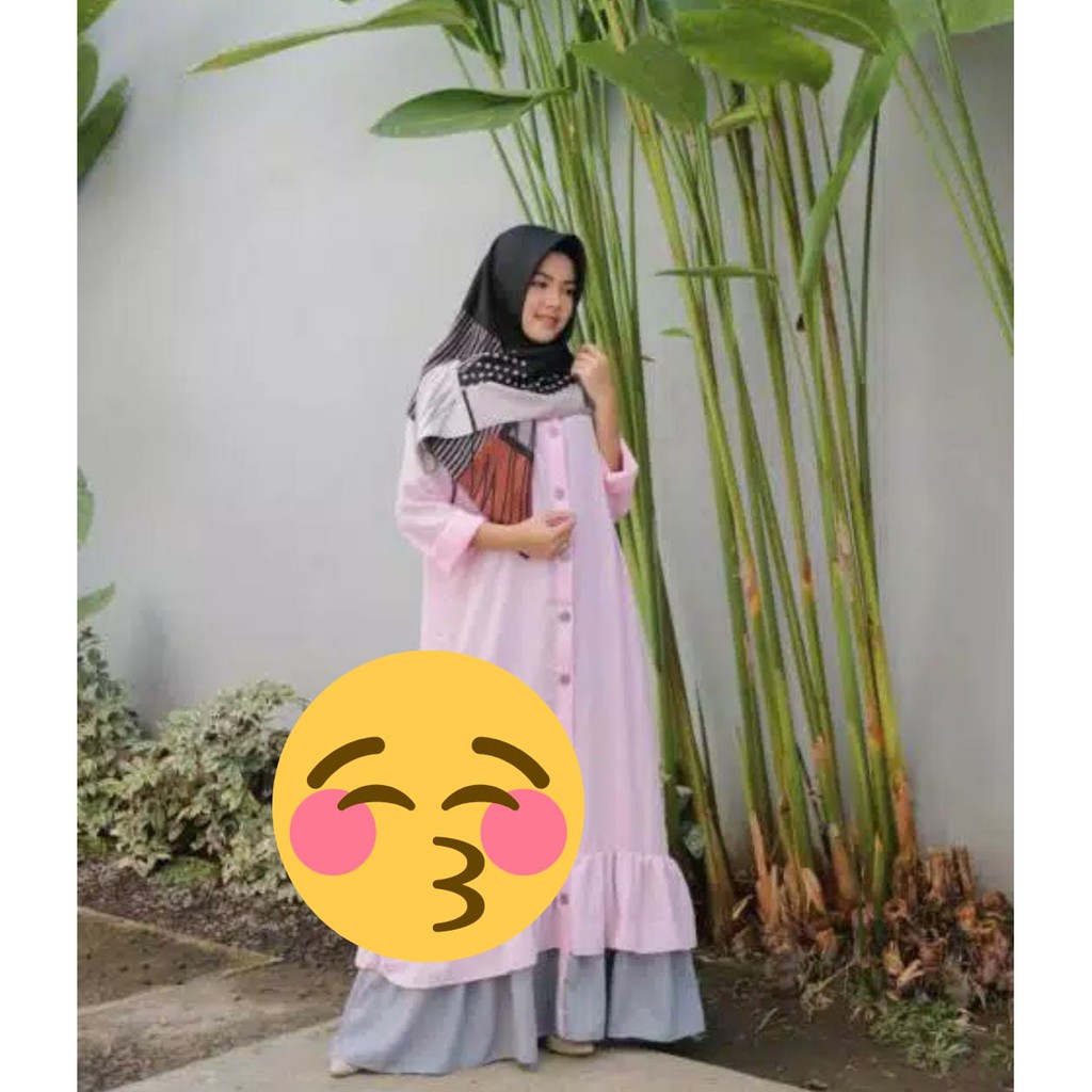 GAMIS SENJA PREMIUM DRESS gamis wolfis premium bukan bahan balotelli