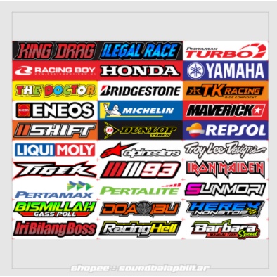 stiker Herex Anti Air Vynil Racing Pack Isi 30 - King Drag