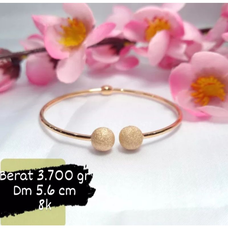 gelang dior emas asli berat 3.700 gr, Dm 5.6 cm, kadar 8k