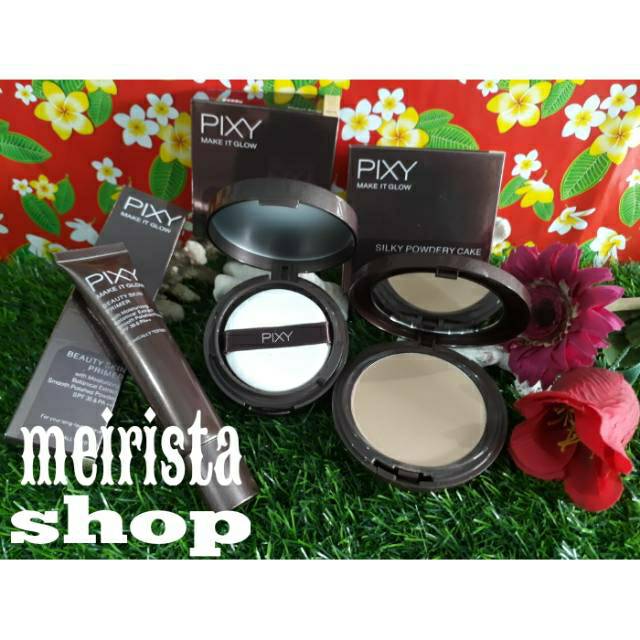 PROMO PAKET PIXY GLOWING(Primer + Make it glow TWC + Silky powder TWC)