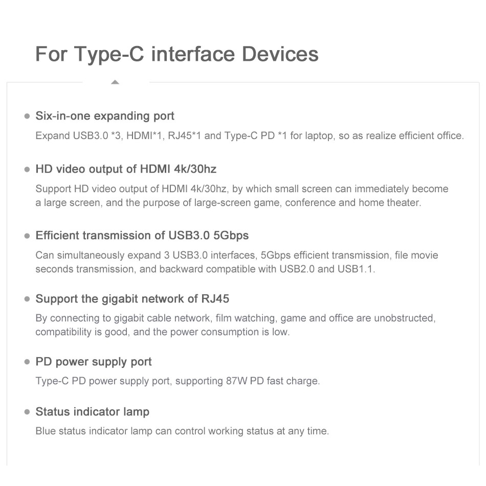 Smart HUB 6 in 1 untuk Handphone dan Laptop Type C Adapter J0G CAHUB