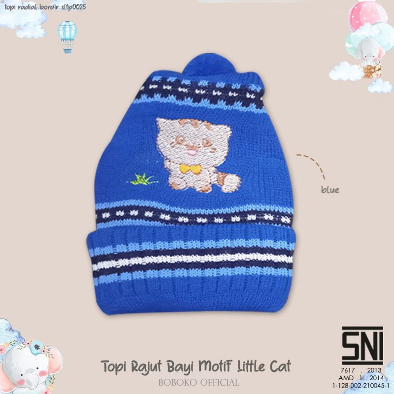 BOBOKO TOPI KUPLUK BAYI MOTIF KUCING