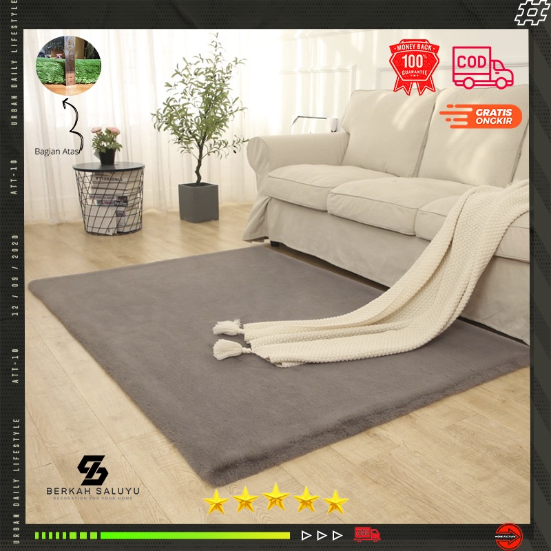 Karpet bulu rasfur 160cmx100cmx3.5cmbusahdp