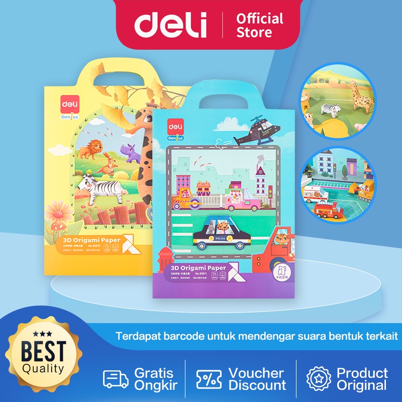 

Deli Cartoon 3D Origami / Origami 3 Dimensi Kartun Anti air Bersuara 83610 83611