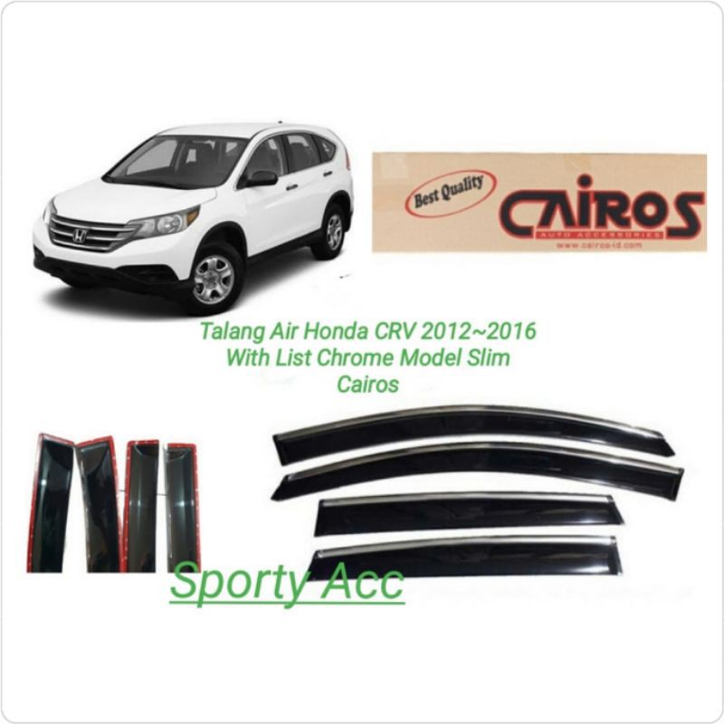 Talang Air CRV 2012-2016 With List Chrome Slim Merk Cairos