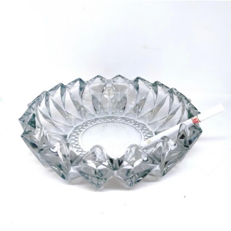 Ashtray Kaca Tebal Murah / Asbak Beling Kaca Kristal Jumbo Ukuran 16 dan 20 cm