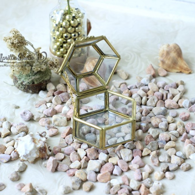 Kotak Perhiasan | Ringbox Terarium Mini Diamond S6 Uk 8x9x6 cm