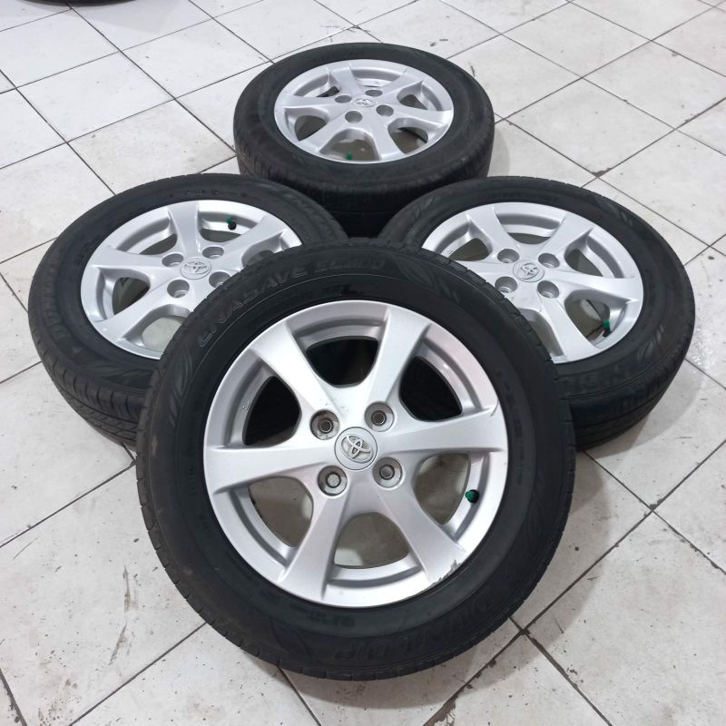 velg variasi pelek Mobil Bekas OEM Toyota Agya ring 14 + ban 175 65 r14 pcd 4x100 buat Brio sigra Ag