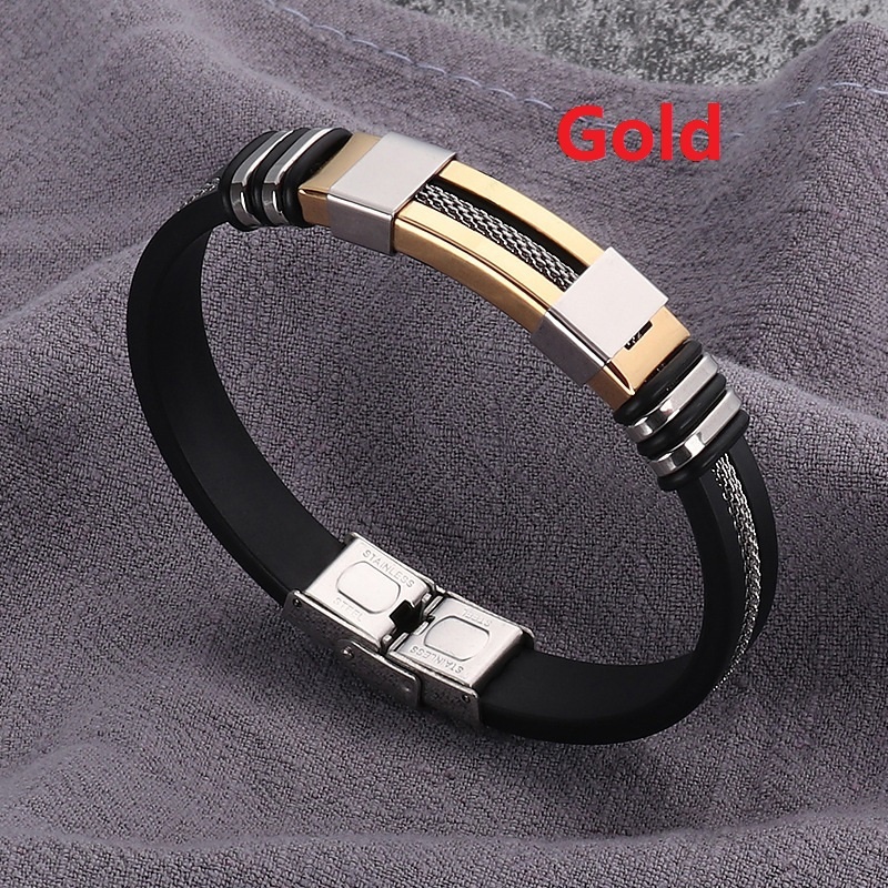 Gelang Bahan Stainless Steel Gaya Hip Hop Punk Untuk Pria