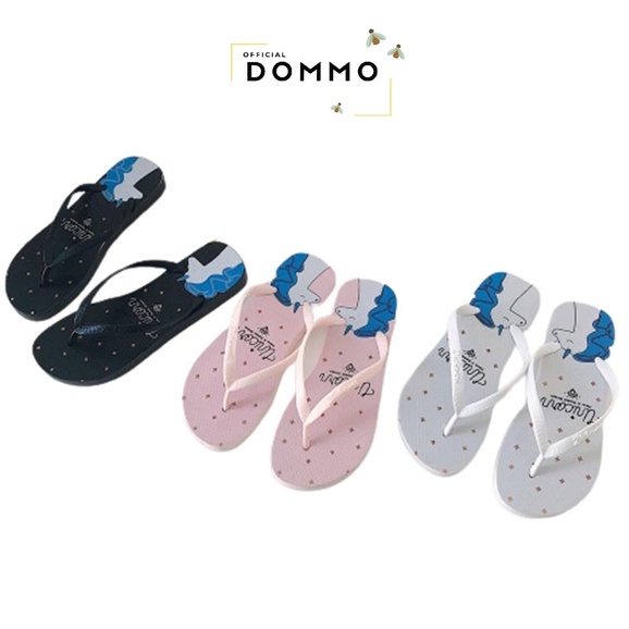 [LOKAL] DOMMO - D5032 Strip tipis versi Korea dari unicorn kartun sandal jepit