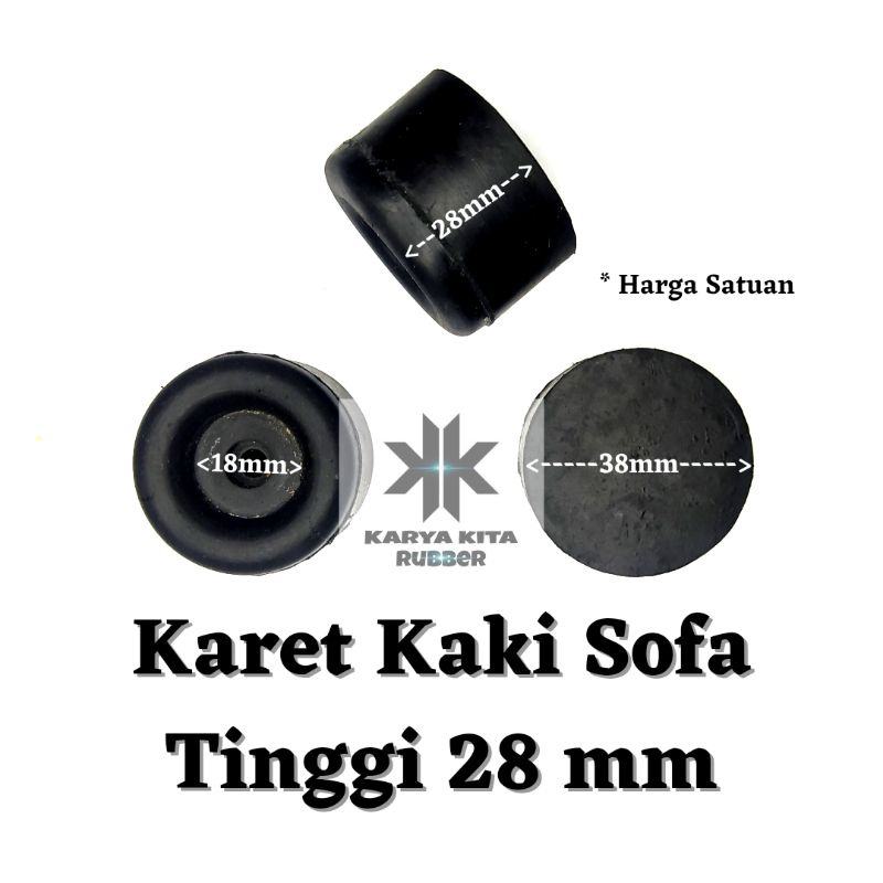 Karet Kaki Sofa Tinggi 28mm / Karet Kaki Ampli Box Speaker