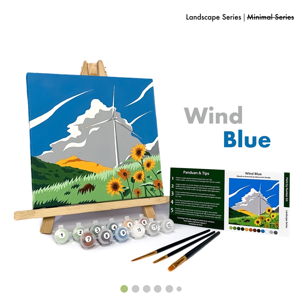 

Paint by Number Wind Blue | Painting Kit Art Set - Mecca Art Studio