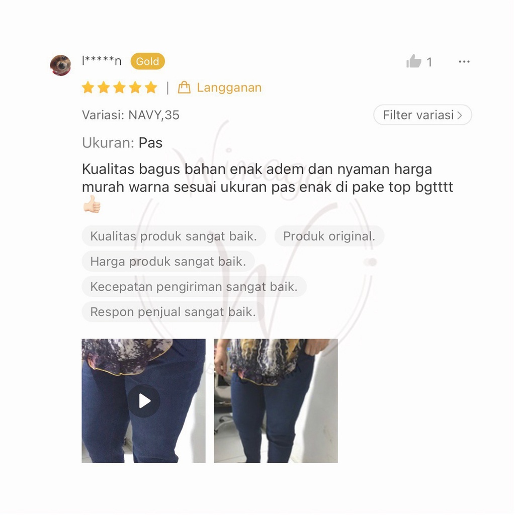WINAGA- Legging Jeans Jumbo Wanita Big Size Stretch Pinggang Karet