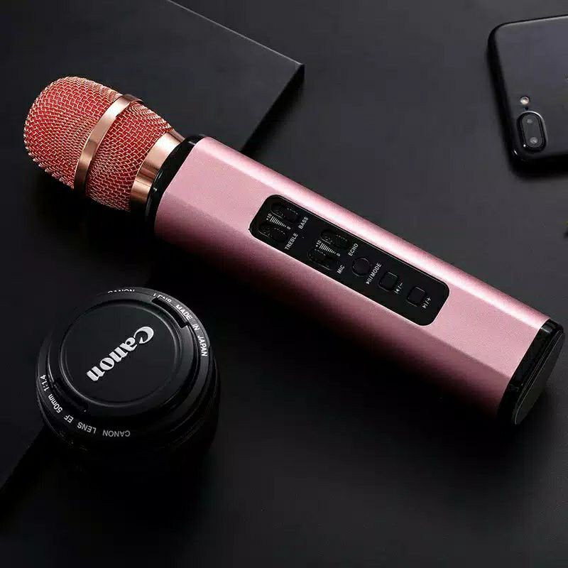 Mic Wireless Bluetooth K6/Microphone Karaoke Stereo Sound  player/Mikropon Speaker Super Bas Ktv