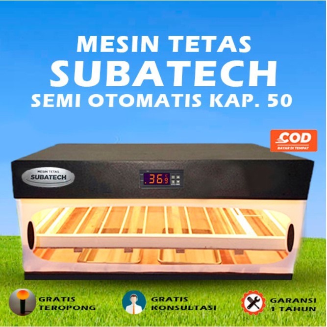 [promo] SUBATECH MTSO 50 Mesin Tetas Telur Semi Otomatis Rak Geser Penetas