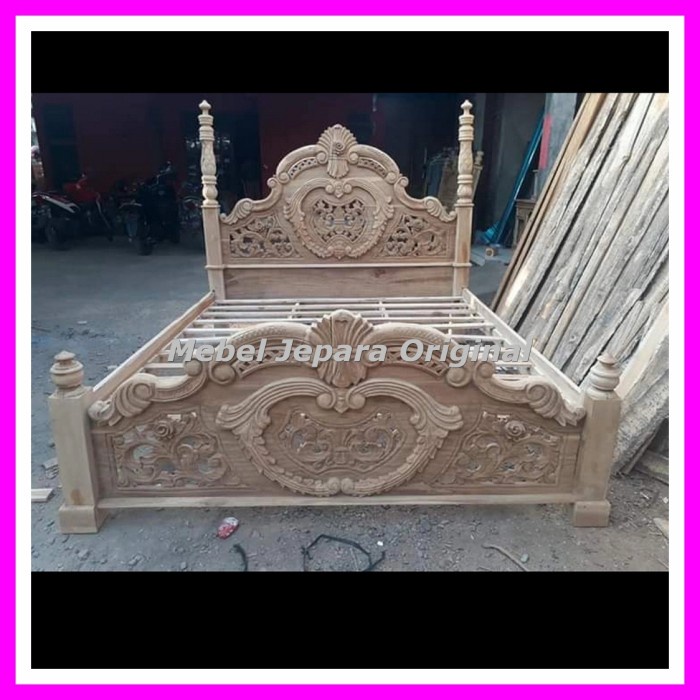 Rangka Tempat Tidur Ukir Jati - Dipan Cinta Ukir Jepara Jati Mentahan Murah