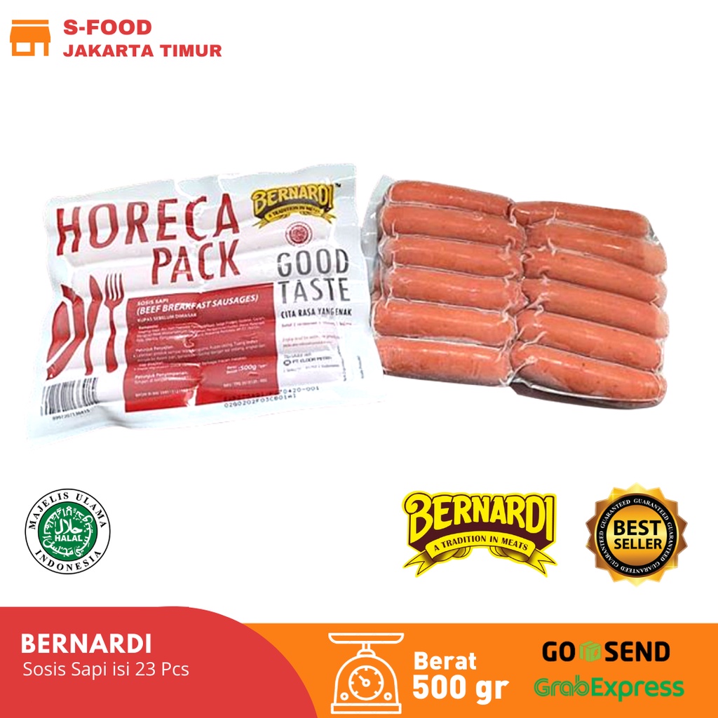 Bernardi SOSIS SAPI / Horeca Pack 500gr Aroma Smoke Beef isi 22 pcs