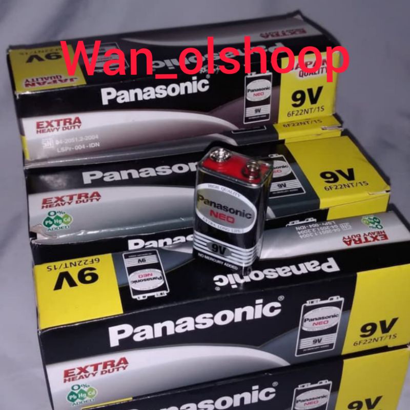 Baterai (battery) Panasonic Neo Kotak 9V (9 volt) 6F22NT