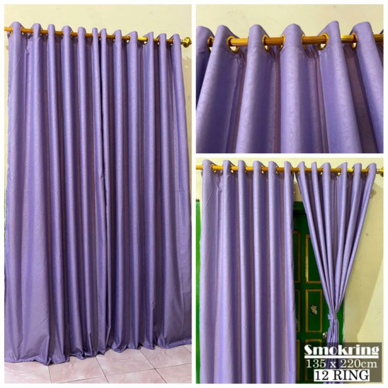 Murah Gorden Hordeng Korden Ring Embos Ungu muda
