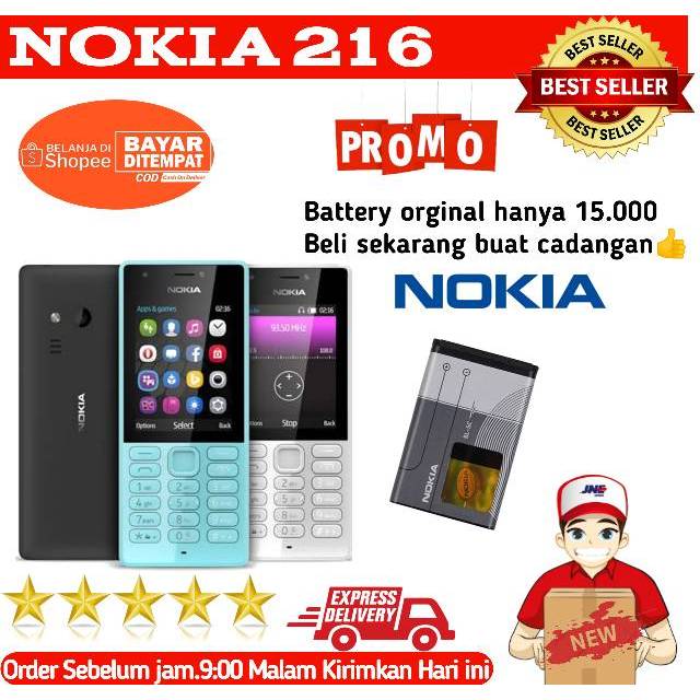 Hp Nokia 216 Dual Sim Gsm Bahasa Indonesia Hitam Shopee Indonesia