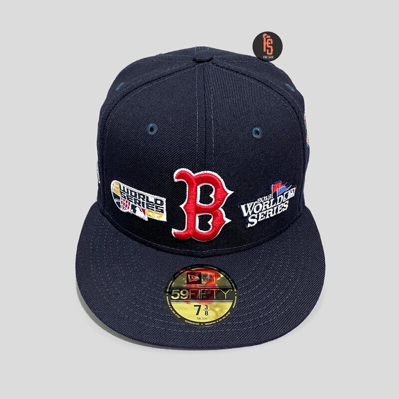 TOPI NEW ERA ORIGINAL 5950 WORLD SERIES MULTI PATCH BOSTON RED SOX NAVY