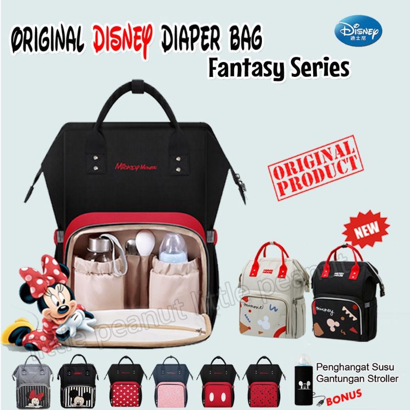DIAPER BAG MICKEY MOUSE ORIGINAL DIAPER BAG DISNEY FANTASY FREE GANTUNGAN STROLLER + USB DISNEY