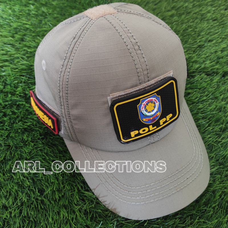 TOPI POL PP BDU VELCRO PLUS 3 PATCH RUBBER LOGO/TOPI SATPOL PP CREAM TAN