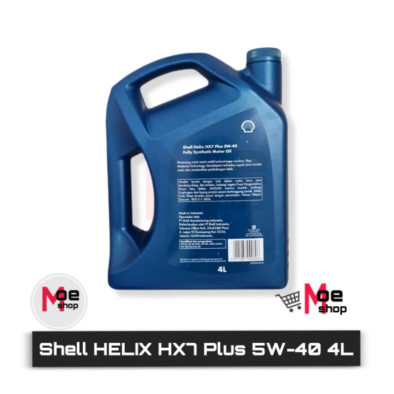 Oli Shell Helix HX7 Plus 5W-40 4L Fully Synthetic API SP, API SN PLUS, API SN, ACEA A3/B4