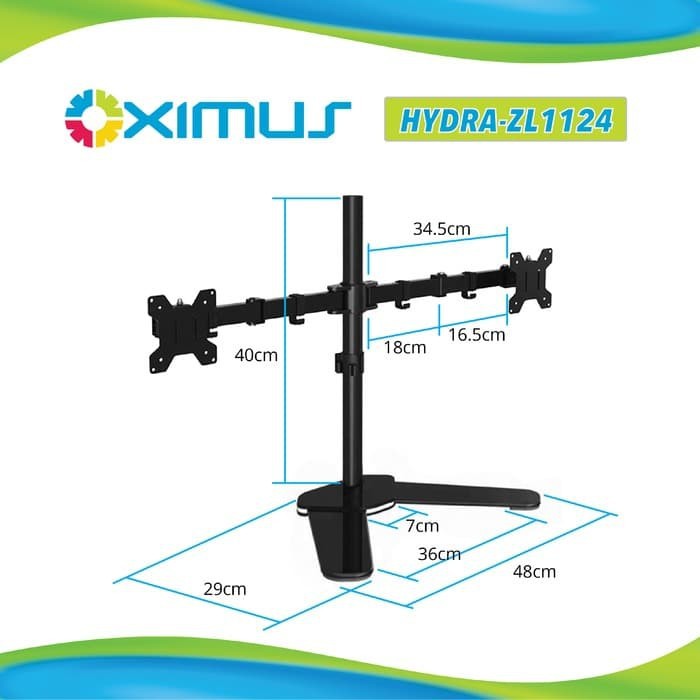 Bracket Meja LCD LED Oximus Hydra ZL1124 2 LED Plat Besi