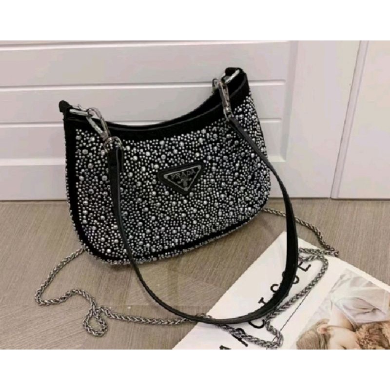 Prada diamond cyrstal hobo